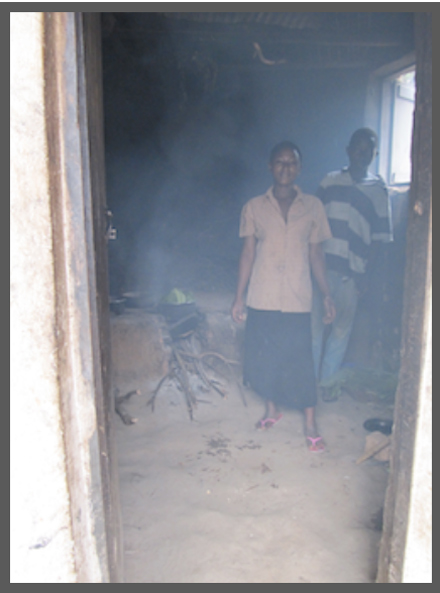 Deborah's kitchen as it was five years ago, an unhealthy, smoke-filled room. The families old, smokey kitchen
