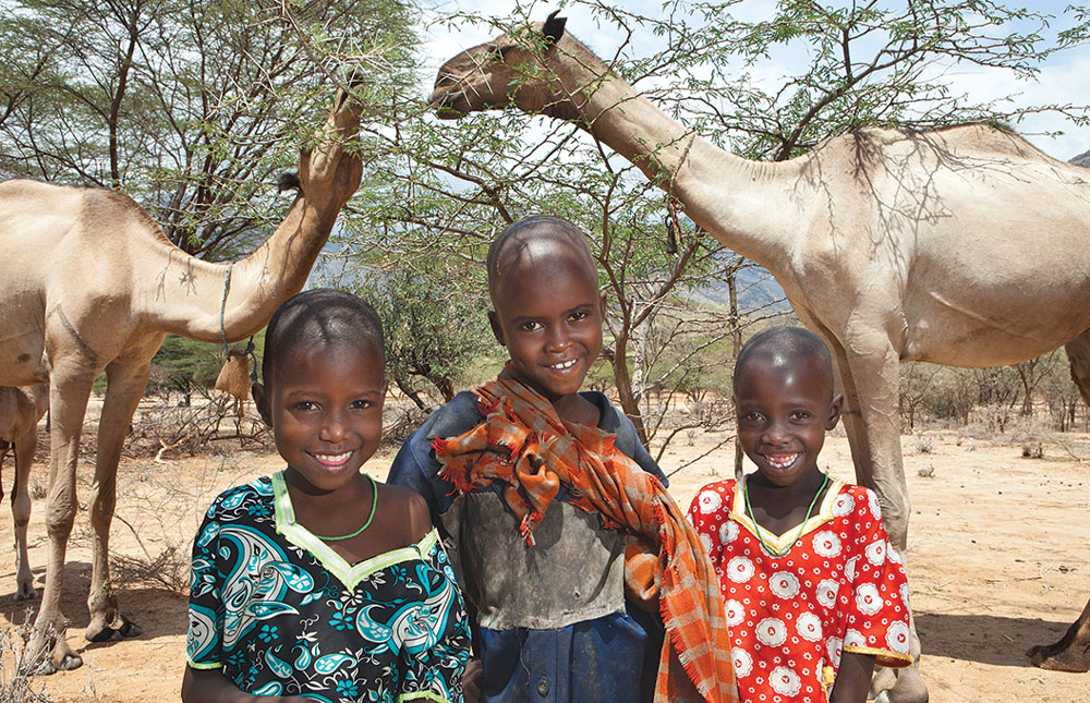 Three sisters, Shanap Leungat, Nameni Lekoshere and Mpaari Lemungat are responsible for herding and caring for the family camels after their mother's death. Three sisters, Shanap Leungat, Nameni Lekoshere and Mpaari Lemungat are responsible for herding and caring for the family camels after their mother's death.